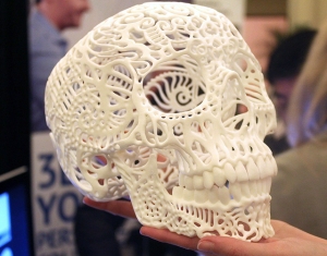 A 3D printed decorative skull