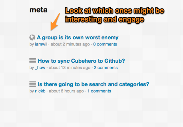 List of topics in an agora